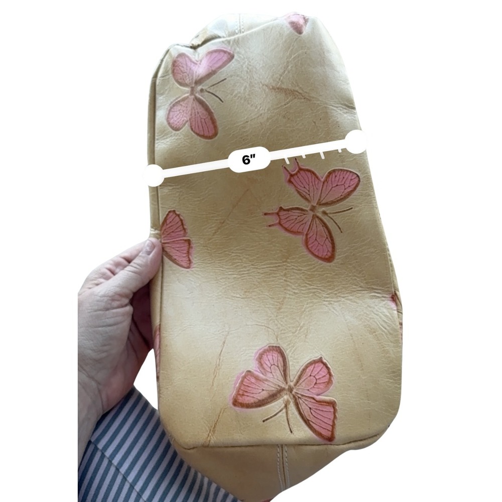 Mila Schon Vintage Y2K Butterfly Leather Handbag Cream Pink Fairy Coquette Rare - Picture 12 of 12